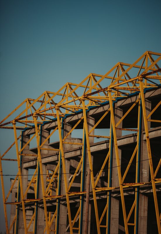 Vertical shot of a steel structure building